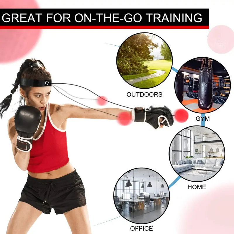 Boxing Reflex Ball, Boxing Training Ball, Mma Speed Training Suitable for Adult/Kids Best Boxing Equipment for Training, Hand Eye Coordination and Fitness 1