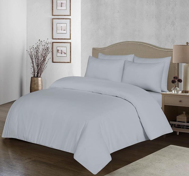 AR Ware Plain Microfiber Breathable Duvet Sets Washable All Sizes Single Double King Size and Super King White 3