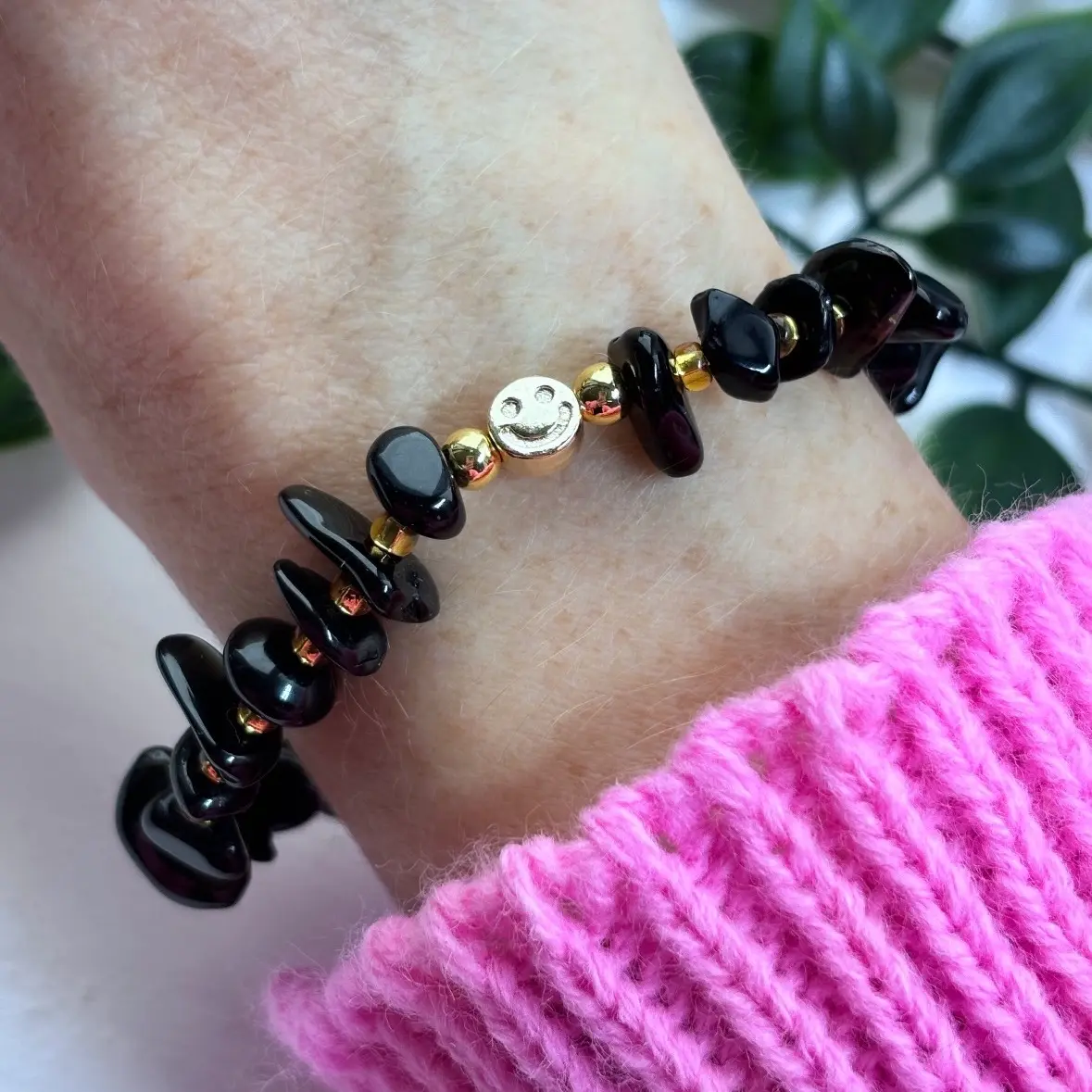 Triple protection - black onyx, black obsidian, tourmaline | protection crystal healing bracelet
