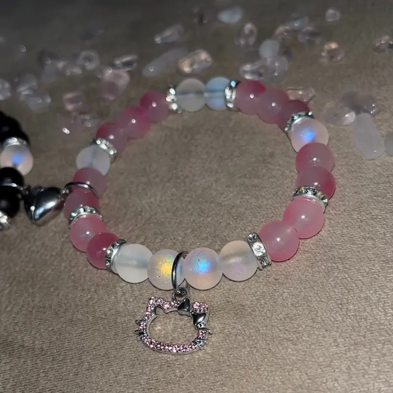 hello kitty x Bat man inspired magnetic charm bracelet set 3
