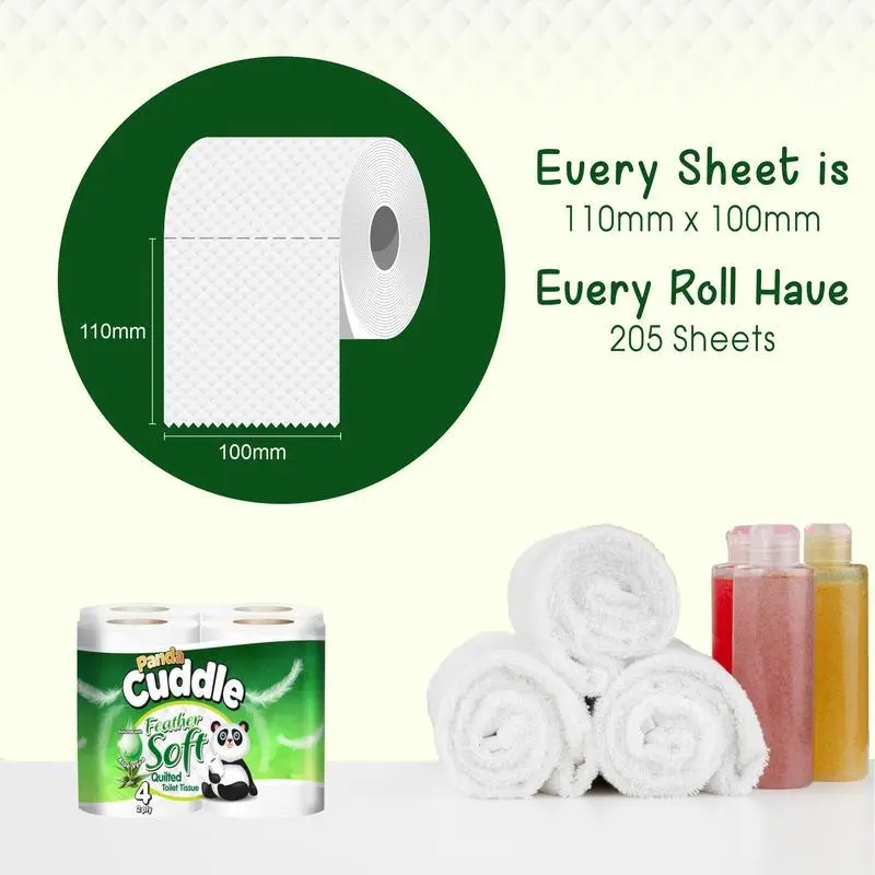 90 Panda Cuddle Soft Quilted Toilet Rolls-Enriched with Lemon Zest & Aloe Vera Fragrance- 3 Ply Toilet Tissues 5*9 Pack Lemon & 5* 9 Pack Aloe Vera 6