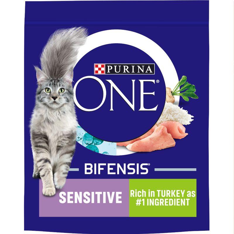 PURINA ONE Sensitive Turkey & Rice Highly Digestible Dry Cat Food 2.8Kg PACK 4