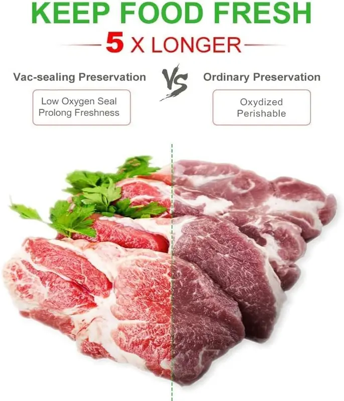 Food Sealer Bags 20X30cm 100 Bags Commercial Grade Textured Food Vacuum Sealer Bag Thick Embossed Bags Upgrade Design Pre-Cut Bag BPA Free for Food Storage Sous Vide Cooking 2
