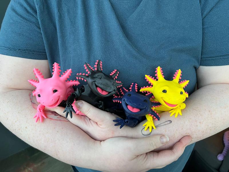 Grab Your 3D Printed Articulated Smiling Axolotl | MatMire Makes | Choose from 3 Sizes & 4 Stunning Colours  #3DPrintedAxolotl #CutePets 1