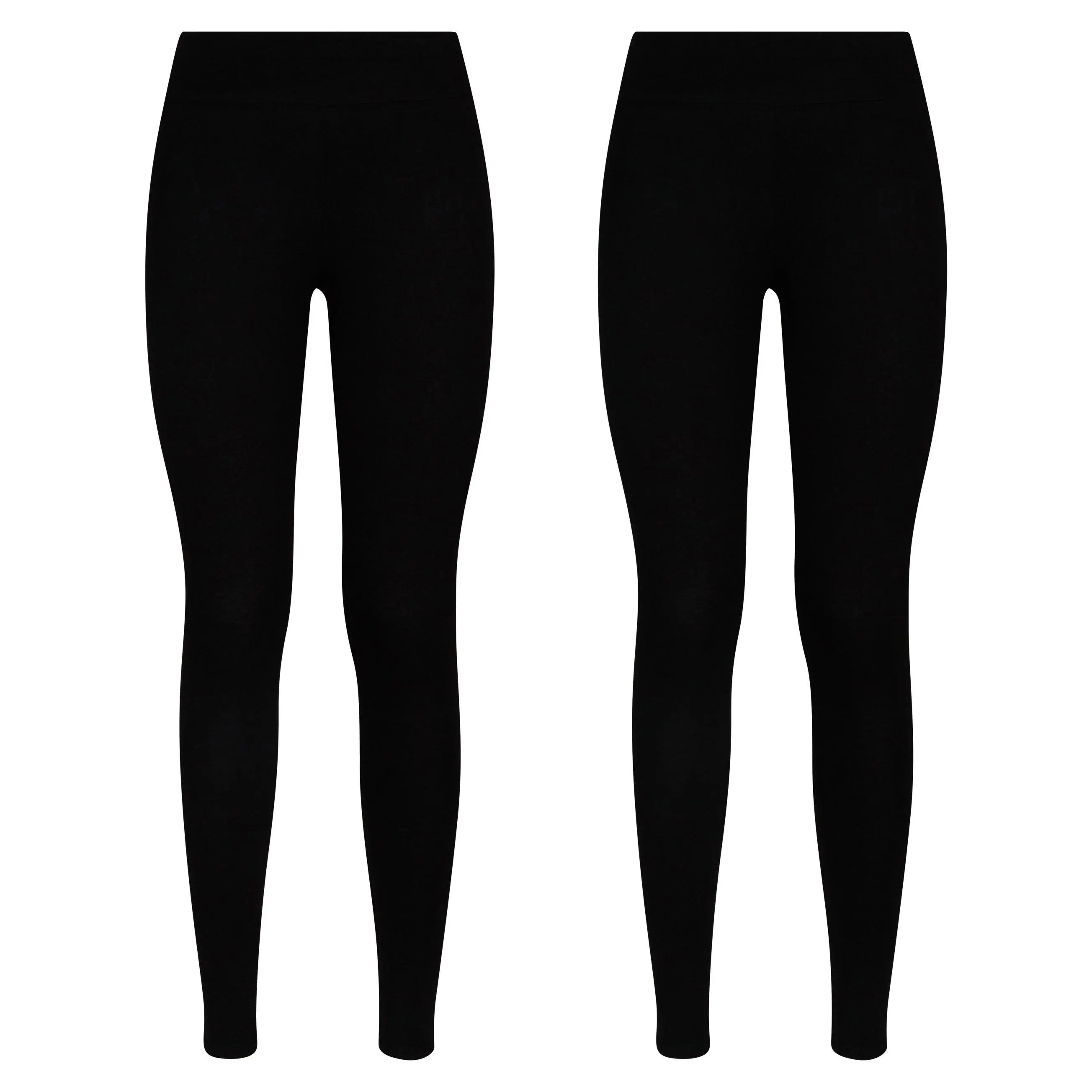 Bahob 2 Pack Girl’s Leggings Plain Pants for Kids Full Length Skin Tight, Stretch Fit Cotton Legging 5-14 Years