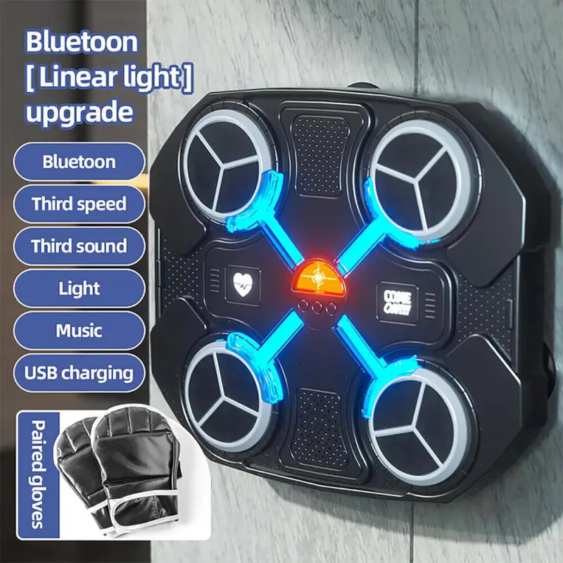 Smart Punching Boxing Electronic Music Machine Home Training Bluetooth w/ Gloves