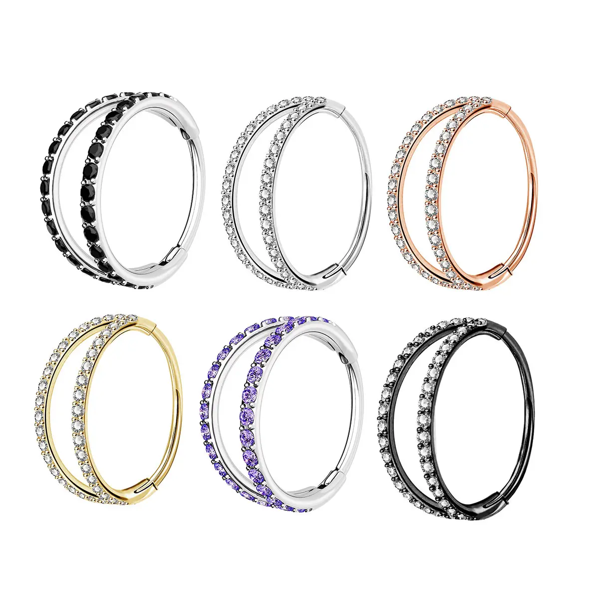 Oufer 20G Double Nose Hoop Conch Earring 316L Stainless Steel