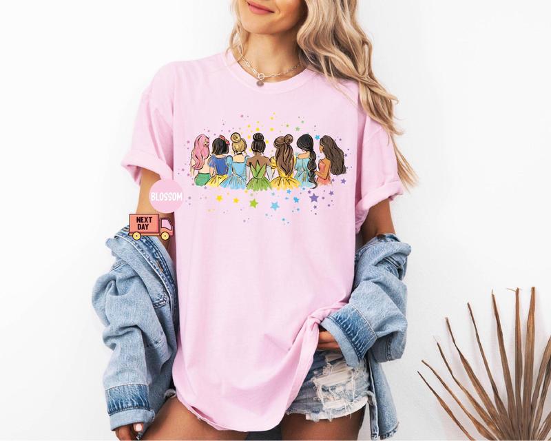 Comfort Colors Retro Dney Princess T-shirt, Watercolor Ariel Shirt, Dney Trip Shirt, Dney Princess T-shirt, Dneyworld Gift 2