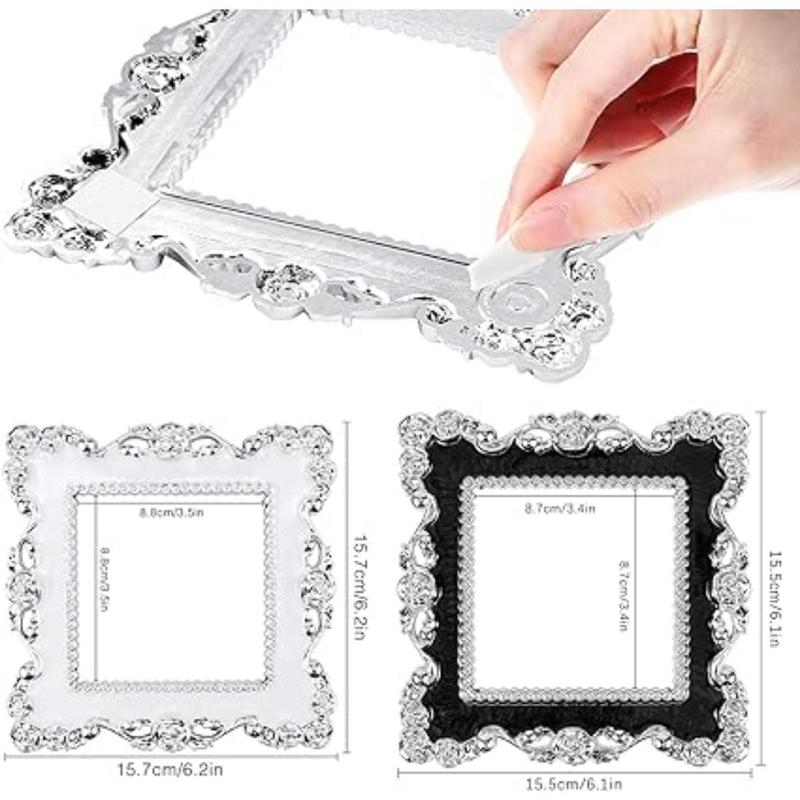 Light Switch Sticker- 2 Pcs Square Plastic Switch Surround Protective Cover Plate Rhinestone Wall Socket Stickers Decorations for Home, Living Room, Office (White) Decorative Gift Smooth Tiles Sticker surge protector Ornaments 2