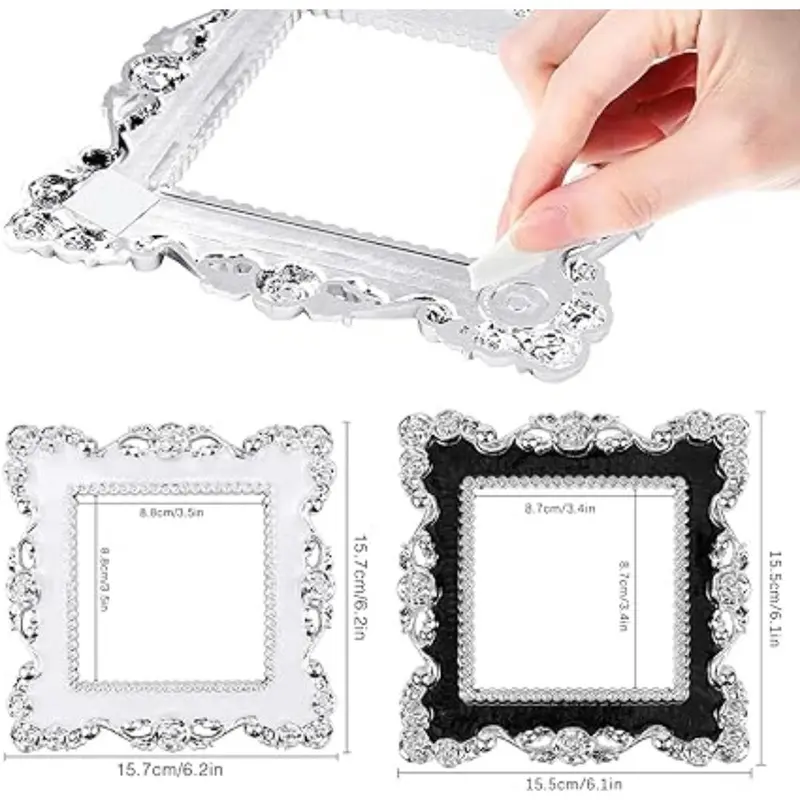 Light Switch Sticker- 2 Pcs Square Plastic Switch Surround Protective Cover Plate Rhinestone Wall Socket Stickers Decorations for Home, Living Room, Office (White) Decorative Gift Smooth Tiles Sticker surge protector Ornaments 2