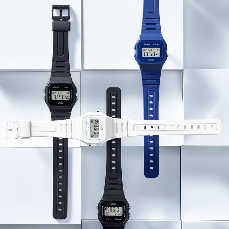 Casio Black Dual Display Digital Watch F-91WB-1AEF 1