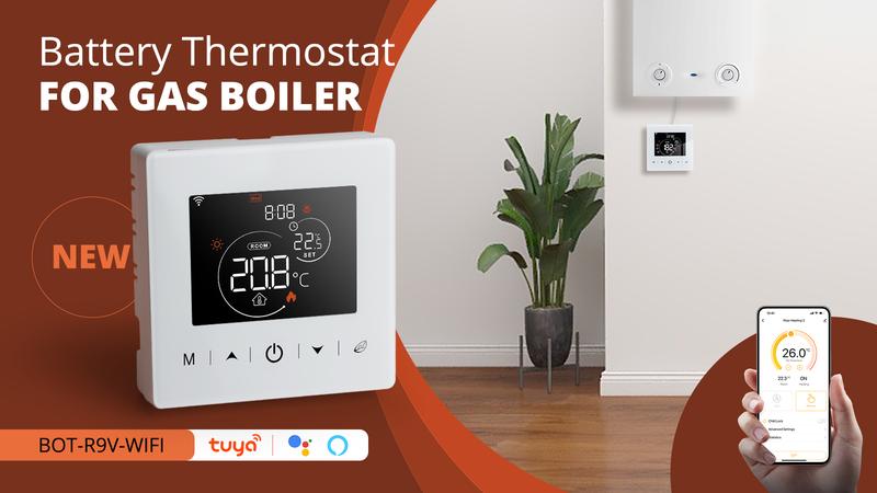 Product Introduction of Tuya WiFi Thermostat For Gas Boiler Heating Battery Powered Temperature Controller Smart Room Thermostat With APP Remote Control 0