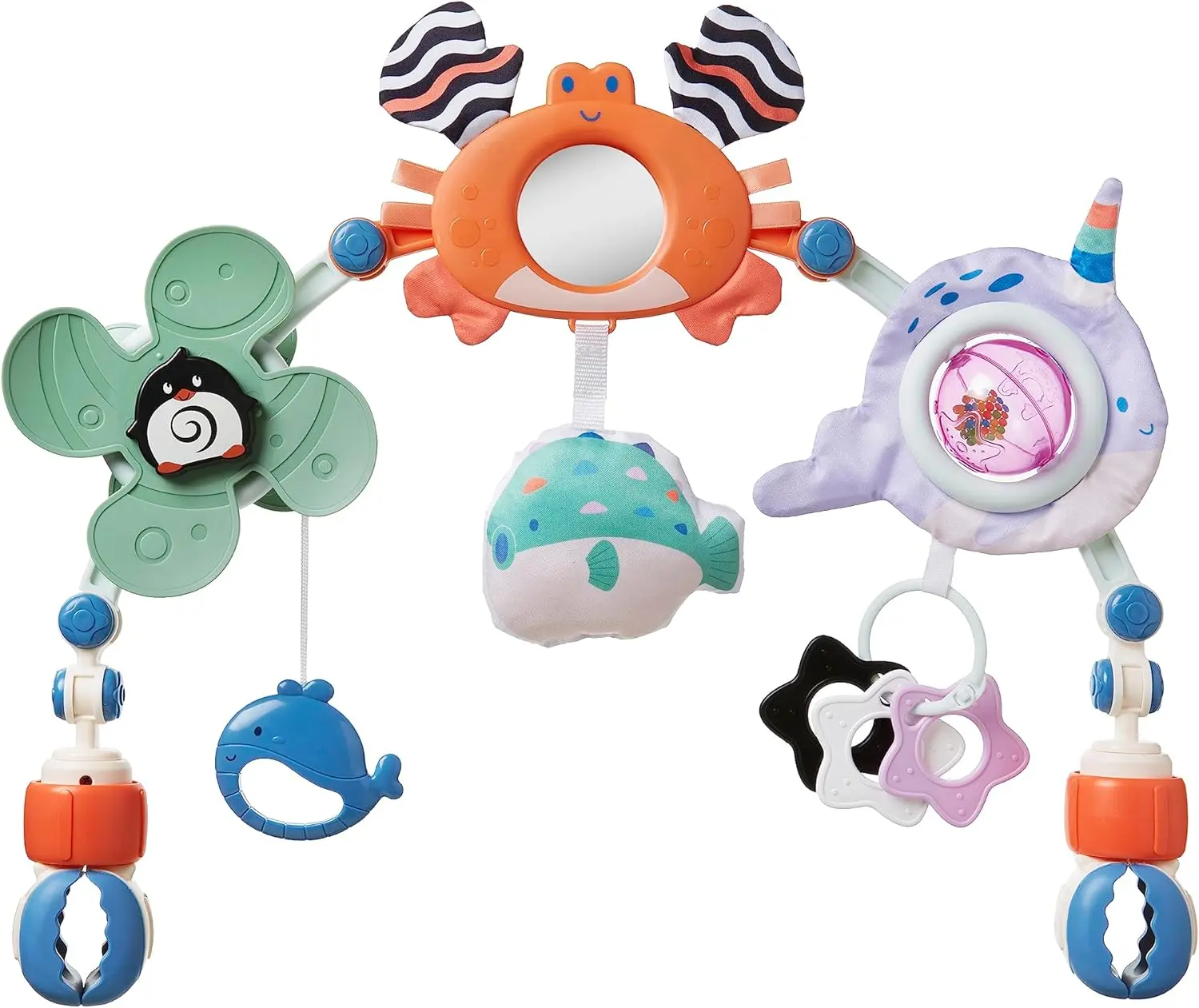 Ocean Friends Pram Toy Arch - Easy to Use | Interactive Baby Toys | Suitable from Birth