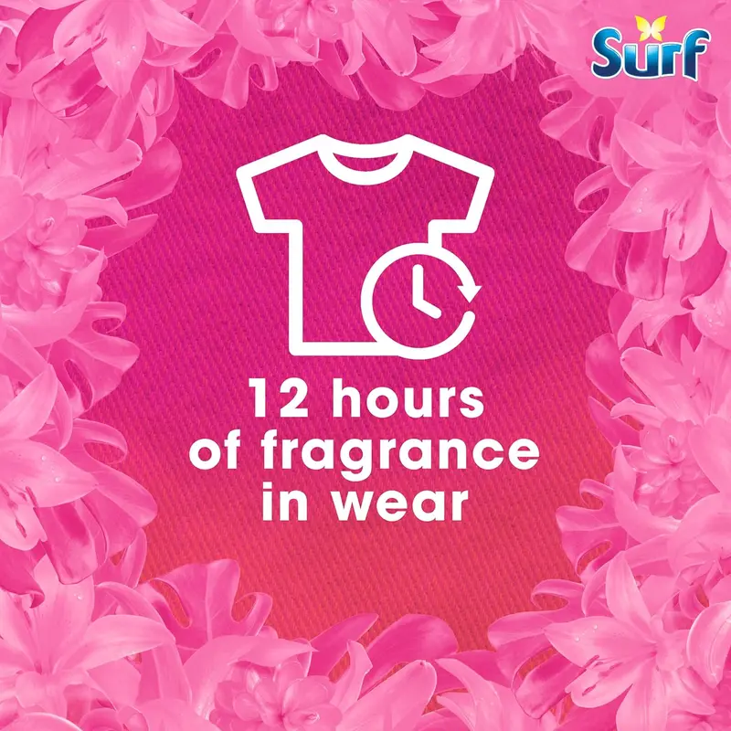 Surf Tropical Lily Washing Powder joy-infused fragrance with natural essential oil lasting up to 12 hours in wear for brilliantly clean laundry every time 130 washes 6.5 kg 3