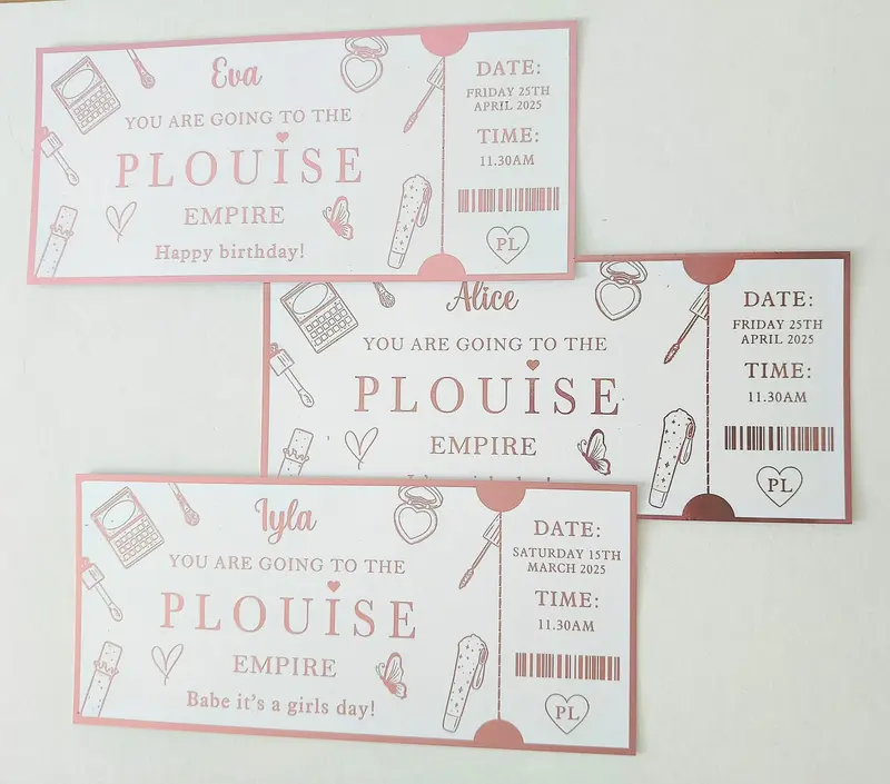 Personalised Foil Empire Ticket, Event Ticket, Surprise Voucher, Make-up Ticket, Pink island cafe ticket, Souvenir Ticket, Memorabilia, West End Ticket 2