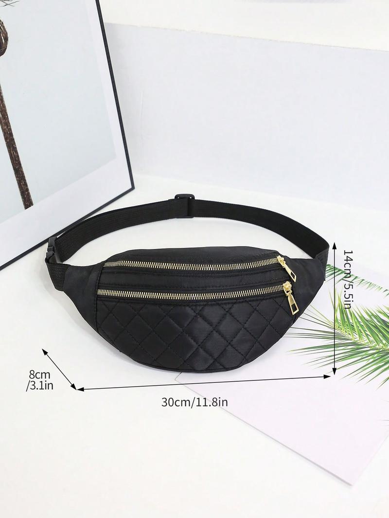 Product Introduction of MILAN GOLD  Quilted Pattern Bum Bag With Zippers 10