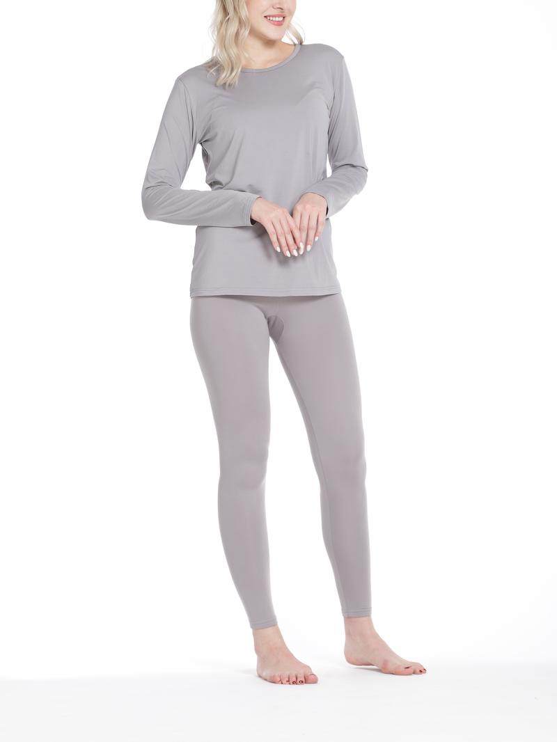 Product Introduction of Seamless Thermal Underwear Set, Long Sleeve Crew Neck Tops & Pants, Women's Loungewear & Underwear 20