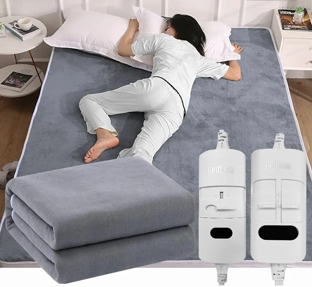 Comfort Control Double Electric Blanket - 3 Heat Settings, Fast Heat Up, Overheat Protection, Easy Fit Straps, Machine Washable (120x150cm) heated  blanket electric  blanket