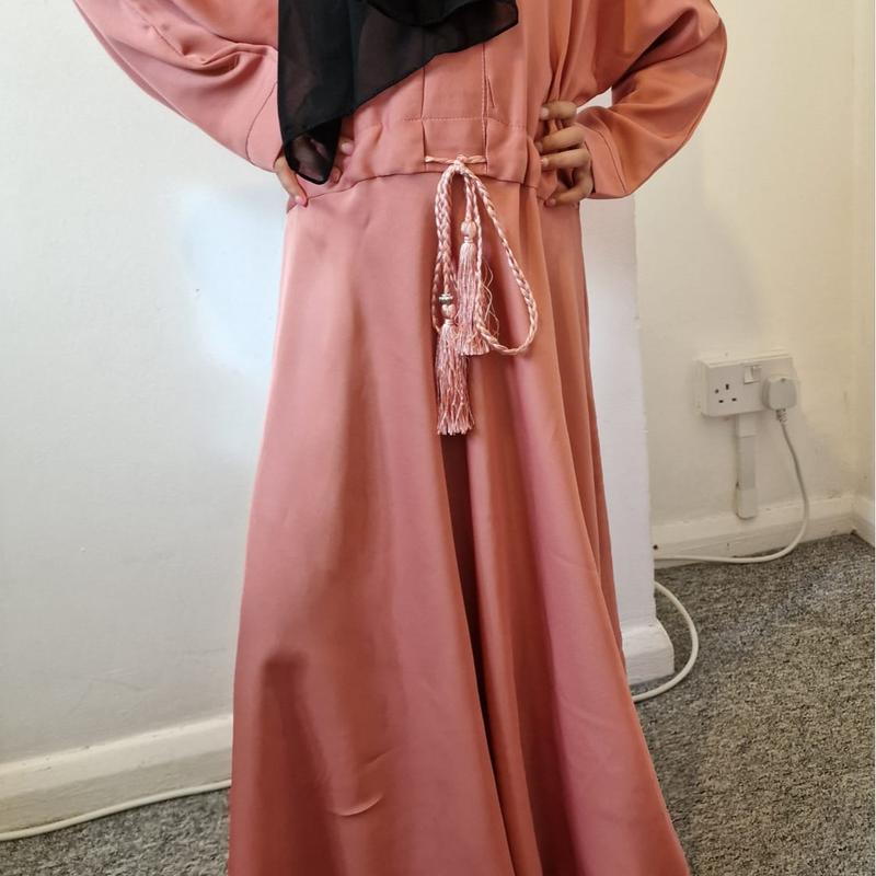 Nida Drawstring Kids Abayas hijab kimono girls girl 7