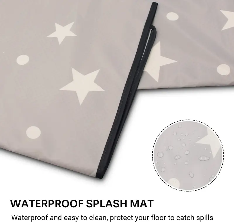 Highchair Splash Mat, 43 * 43 Inch Large Waterproof Non-Slip Baby Splat Mat Weaning Pet Spill Mat, Washable Mess Mat for Art Craft Painting and Table Cloth 1