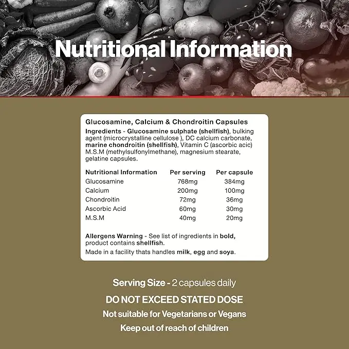 Vit Direct Glucosamine, Calcium & Chondroitin 120 Capsules for Joint Health - Healthcare, Dietary Supplement energy  supplement 2