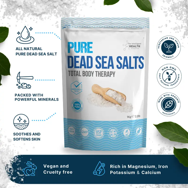 Pure Dead Sea Salt - Premium Bath Salts for Muscle Recovery and Relaxation, Total Body Therapy Luxury Dead Sea Salts for Baths, 5 Kg Soothing Skin Repair Cosmetic Gentle 4