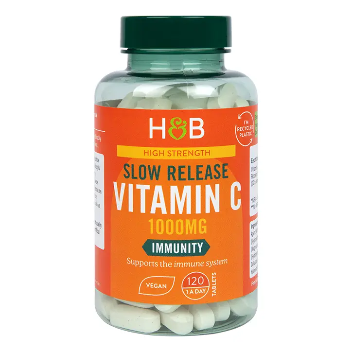Holland & Barrett Timed Release Vitamin C with Rose Hips 120 Caplets 1000mg