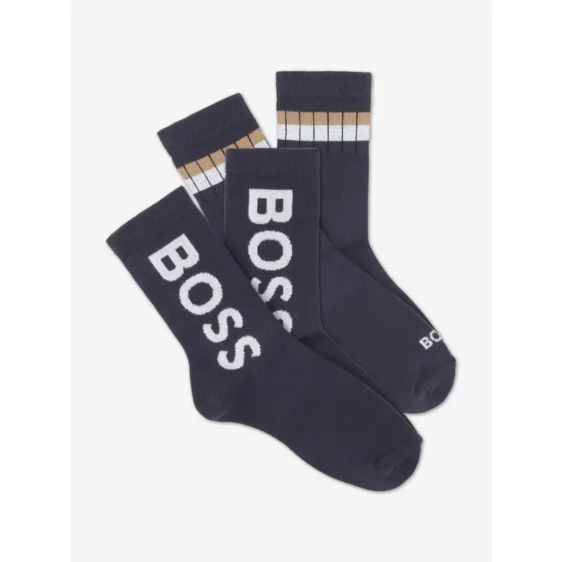 BOSS Boys Branded Socks Set (2 Pairs) in Navy 0