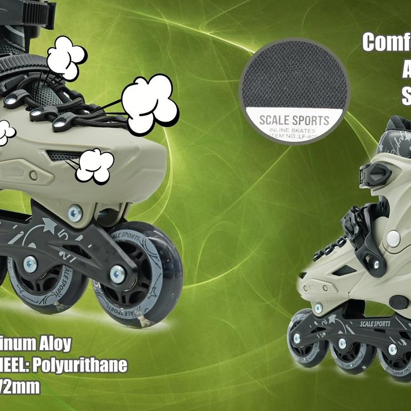 Scale Sports - Adjustuble Roller Skates with light up wheels for children and adults - Kids Inline Roller boots with storage bag for toddler, Roller blades for girls, boys, professional and beginner. 7