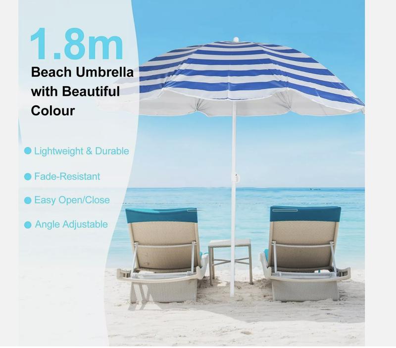 Outdoor Garden Beach Patio Tilt Umbrella Parasol Sun Shade Tilting 4