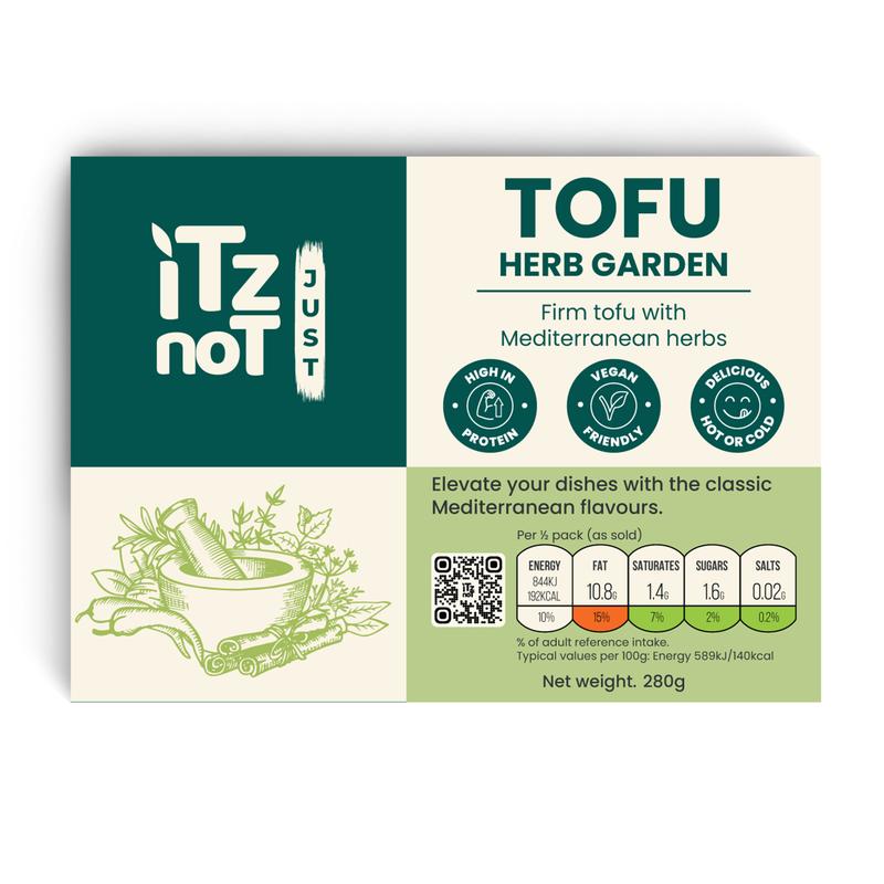 iTz noT Just' Tofu - It's Mediterranean Herbs Tofu. Firm, Vegan & High Protein Tofu. 280g 0