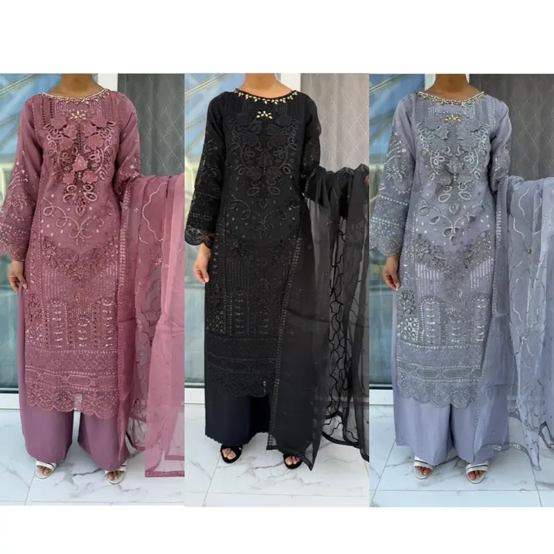 MARIA B Inspired Embroidered organza kameez with embroidered organza dupatta and plazo - Womenswear