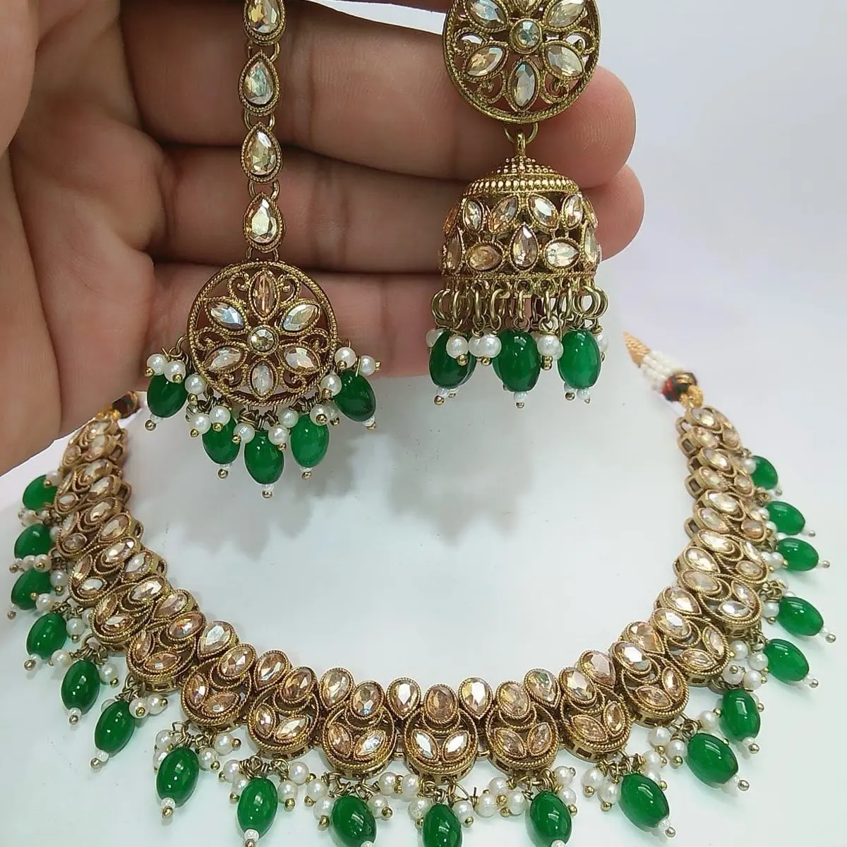 Sofia Polki Kundan Necklace for Party, Wedding, Anniversary, Fancy , Birthday Occasions Indian semi bridal bradford jewelry set pakistani trending jewellery women s desi uk gift ethnic statement mehndi affordable jewellry sale