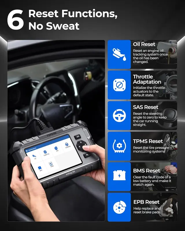 OBD2 Code reader Scanner ArtiDiag500, Engine ABS SRS Transmission Car Diagnostic Tool for all cars, 6 Reset Services for Oil/SAS/TPMS/ETS/BMS/Brake, Wi-Fi Free Update 3