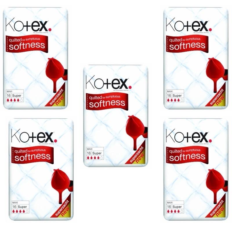 Kotex Maxi Super Sanitary Towels Pads - Pack of 5 (80) for Women's Period Pack Period Comfort 1