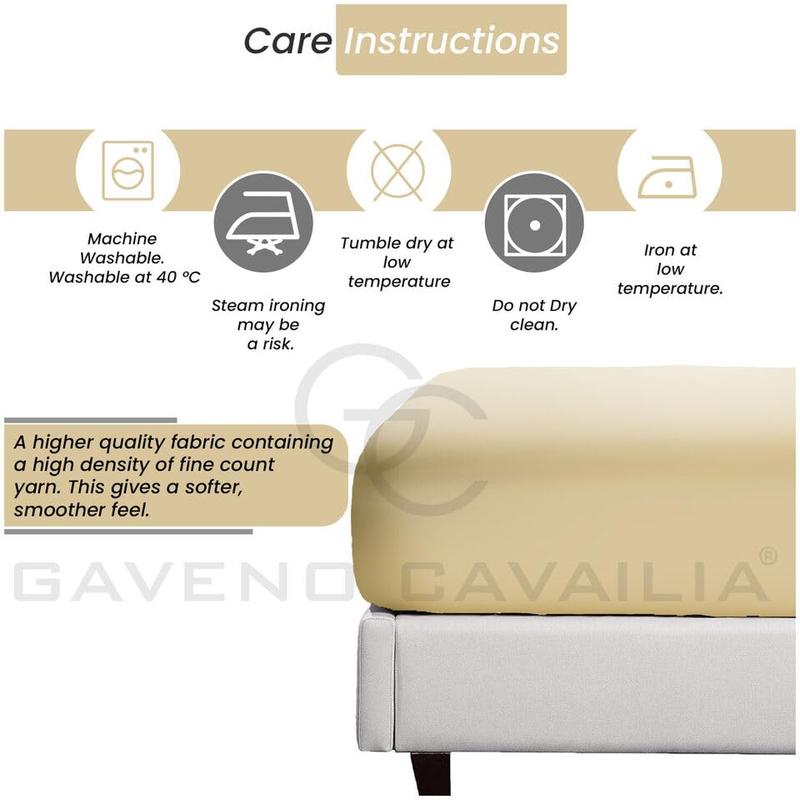 Percale Fitted Sheets 180 Thread Count Easy Care Polycotton Super Soft All Year Round Fade and Shrikage Resistant Non Iron Material Sheets (Natural, King) 3