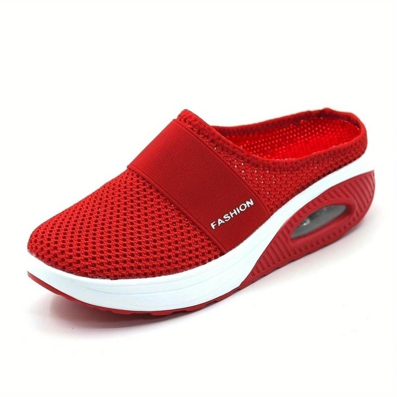 Lightweight & Breathable Spring Women's Mesh Sandals: Air Cushion Sole, Embroidered Embellishment, Casual Slip-on Mules 5