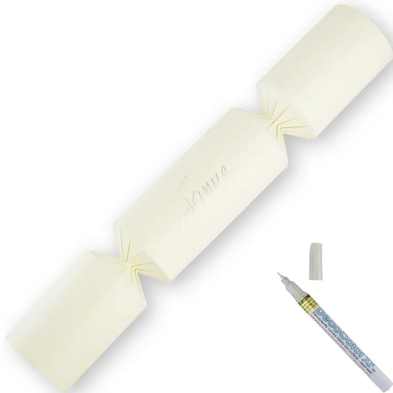 Ivory | 12 Personalise Your Own Crackers | Make & Fill Your Own | With Pen 5