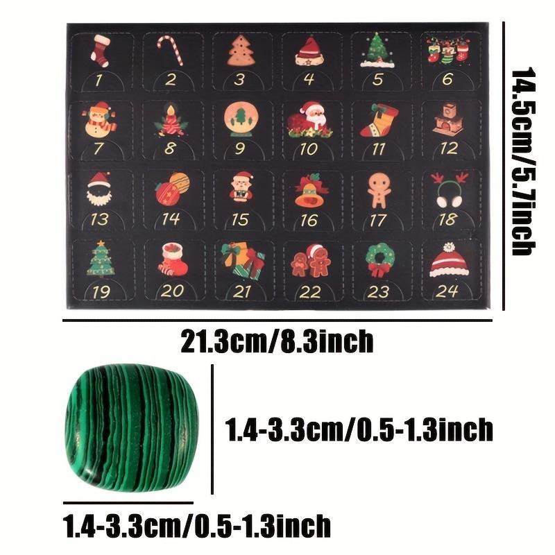 Christmas Advent Calendar Mysterious Crystal Gem 24 Day Christmas Countdown Calendar Gift, Contains 24 Bulk Natural Crystal Gemstones, Rock Crystal Mixed Pack, Collectible Minerals, Educational Science Set, Christmas Gift Set Crystal Stone Ornaments 7