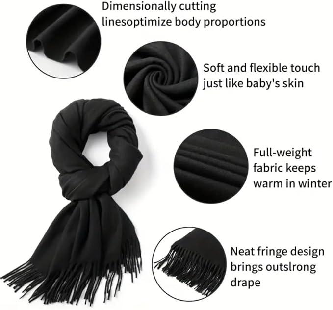 Womens Winter Warm Scarves Plain Soft Touch And Cozy Scarves For Girls Women Plain Neck Scarves shawl 3