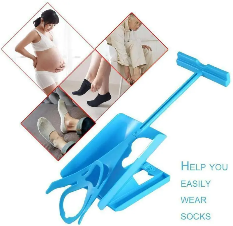 Sock Slider, Easy On/Easy Off Sock Aid Kit Helper Slider Without Bending,Strenching and Straining for Convenient Travel Comfort 4