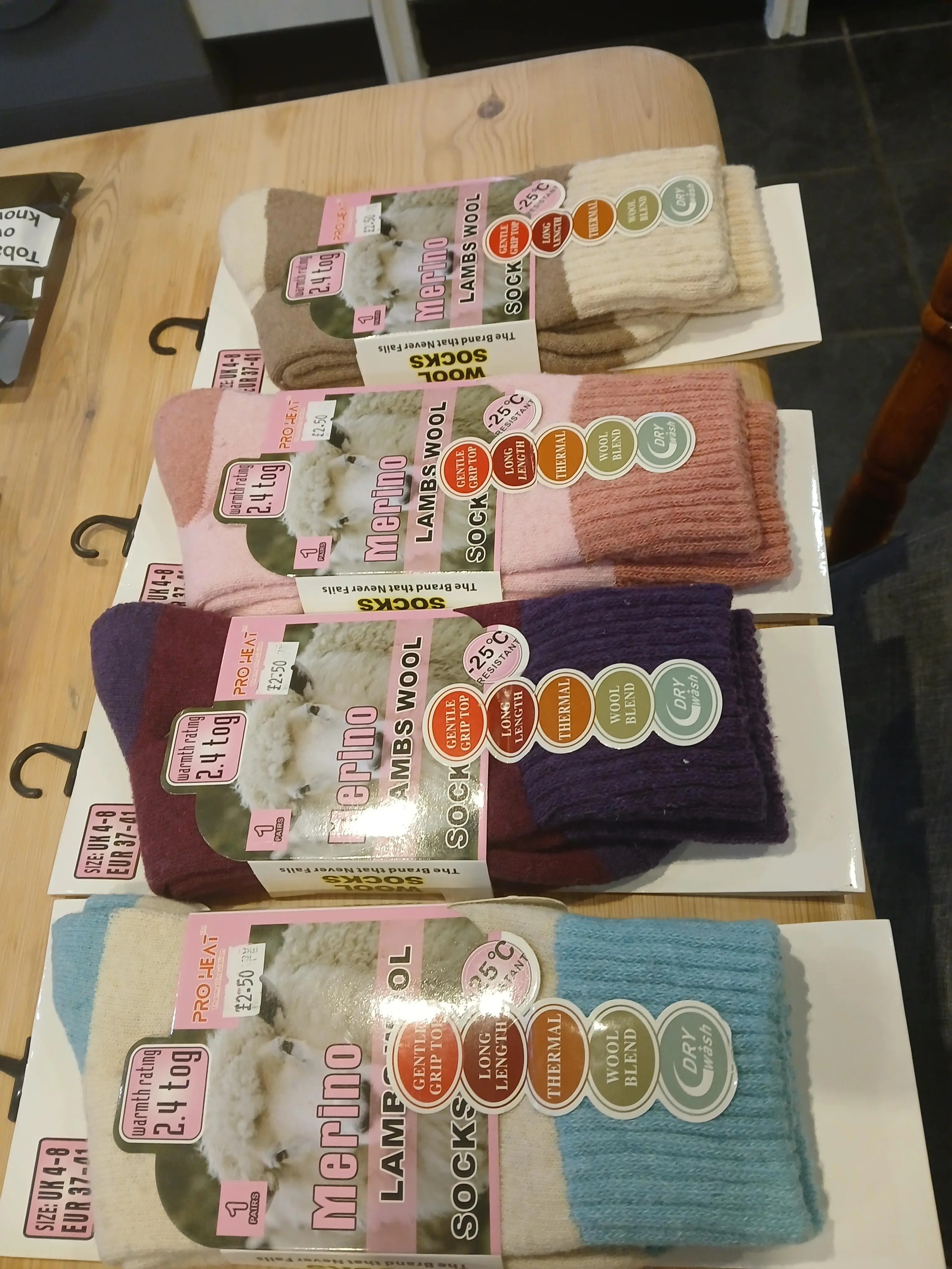 LADIES LAMBS WOOL MIX  SOCKS AVAILABLE IN 4 DIFFERENT COLOURS - 2.4 tog. Fashionable and warm