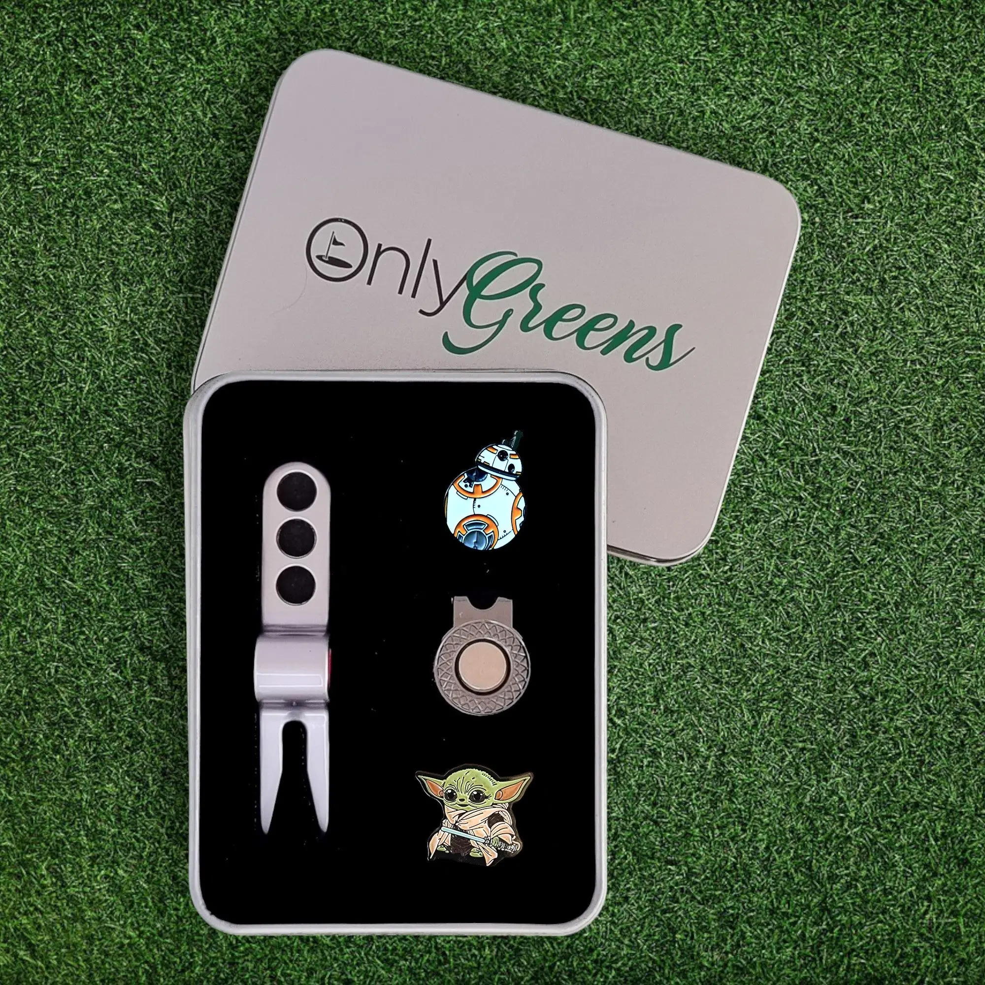 OG Golf Scotty Divot Tool & Ball Marker Gift Set - BB-8 & Baby Yoda | In Gift Tin