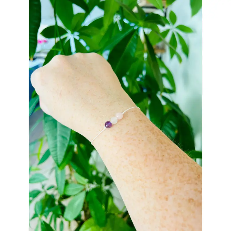 Pregnancy bracelet with Rose Quartz, Moonstone & Amethyst crystal beads Mummy to be bracelet Crystals for Pregnancy Mum to be gift Pregnancy gift Baby shower present Gift for Mommy to be Rose quartz bracelet Gift for baby shower 1