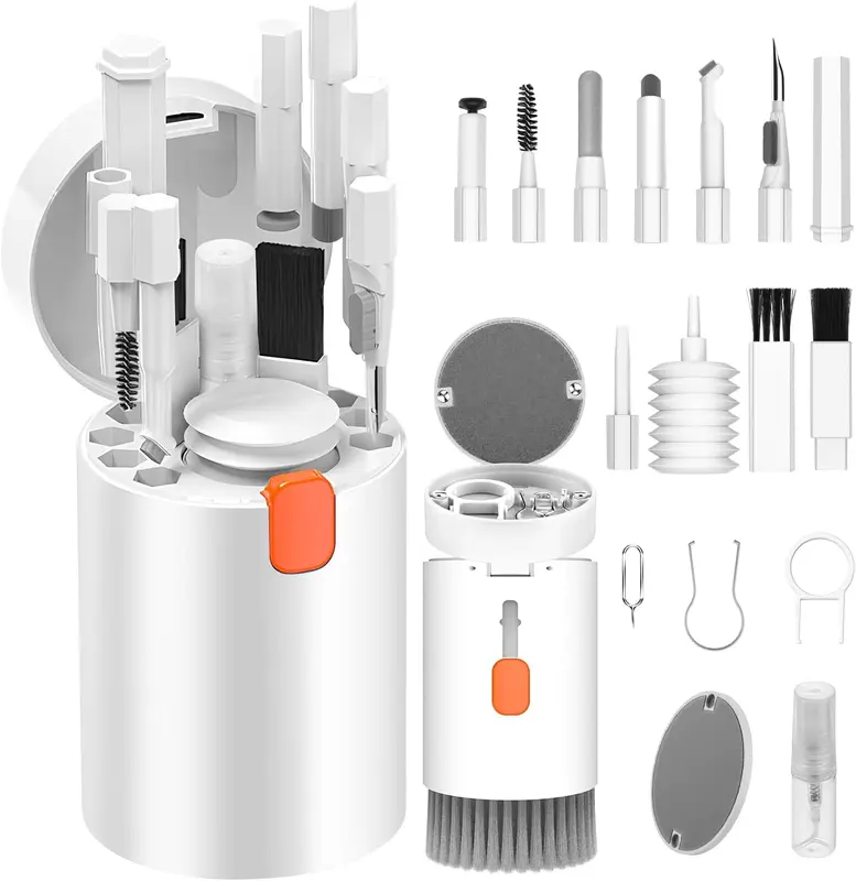 20 in 1 Multifunctional Cleaner Kit for Electronic Devices, Keyboard Cleaning Brush, Headphones Cleaner Kit for AirPods, Multi-Tool for Cleaning Laptop, Keyboard, Earbuds, Camera, Cellphones 0