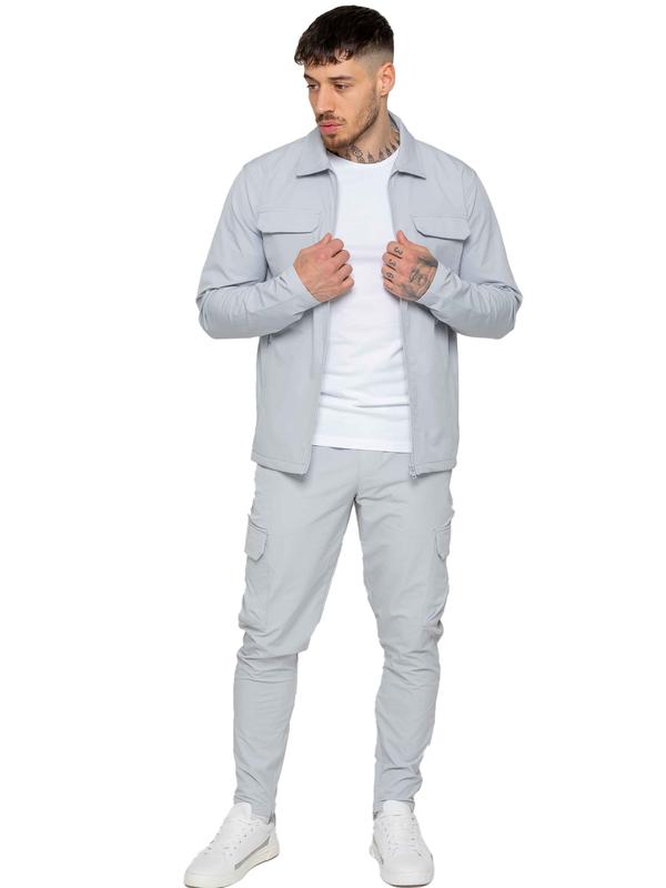 Santiago Stretch Cargo Jacket and Pants Set - Light Grey Fabric Menswear 0