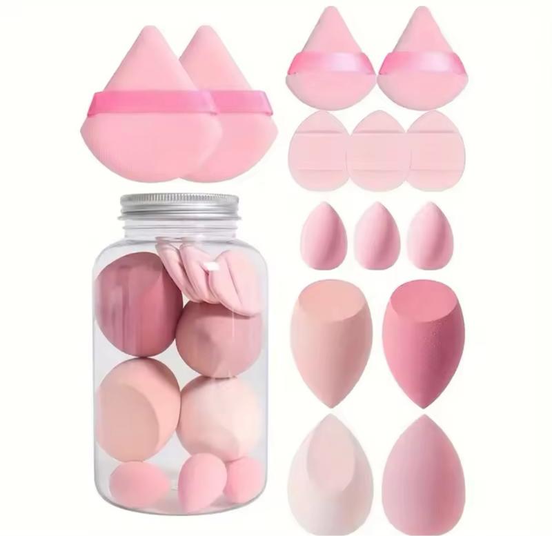 Product Introduction of 14Pcs/Set Velvet Beauty Blenders Makeup Sponge Set with Storage Jar 1