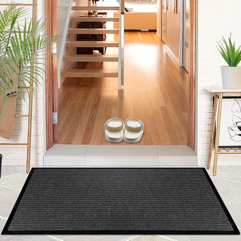 Dirt Trapper Door Mat for Indoor & Outdoor - Anti Slip Heavy Duty Waterproof Rubber Doormats - Washable Rug Mat & Front Door Carpet for Home Kitchen & Office (Grey, 44 x 75 cm) 5
