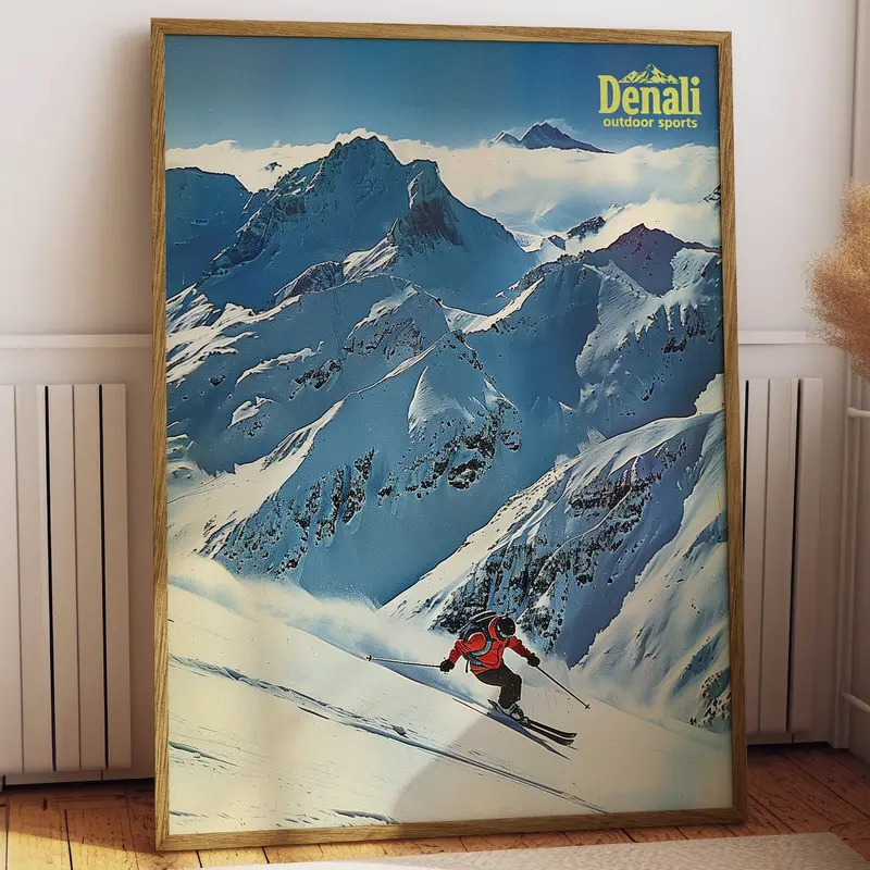 Vintage Skiing Magazine Poster (UnFramed), Ski Wall Art Poster (UnFramed), Outdoor Ski Catalogue Poster (UnFramed), Skiing Magazine Wall Art Print, Backcountry Ski Poster (UnFramed) Decor Water Proof Photo Artistic 0