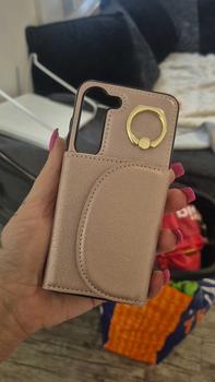 Product Review of Solid Color Phone Case with Finger Ring & Card Slot, 1 Count PU Leather Wallet Phone Protective Cover, Phone Accessory for Samsung Galaxy S24 S23 S22 S21 from L**️ 0